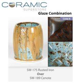 Rusted Iron SW175 over Cenote SW189 Stoneware Combination Rusted Iron SW175 over Cenote SW189 Stoneware Combination
